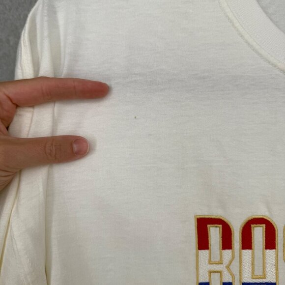 Nu Sport Mens VTG Baseball T Shirt Size XL White Embroidered Pastime Deadstock - Picture 7 of 16